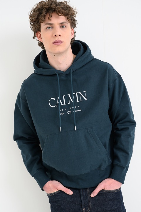 CALVIN KLEIN, Hanorac lejer cu logo broadat, Verde englez