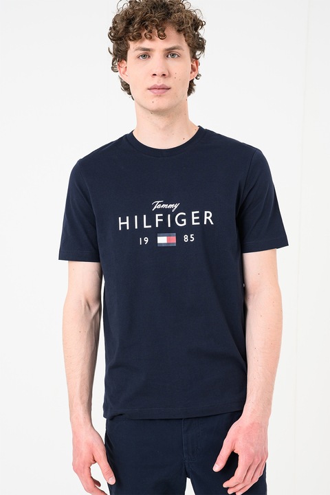 Tommy Hilfiger, Tricou regular fit cu imprimeu logo, Bleumarin