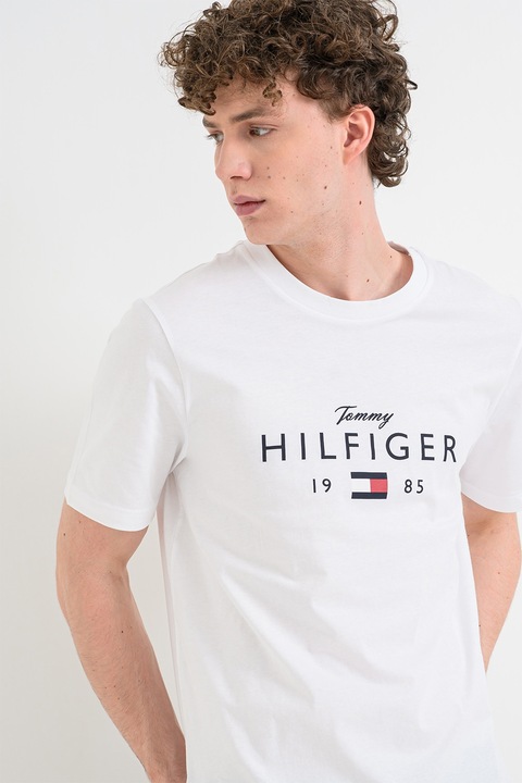 Tommy Hilfiger, Стандартна тениска с лого, Бял