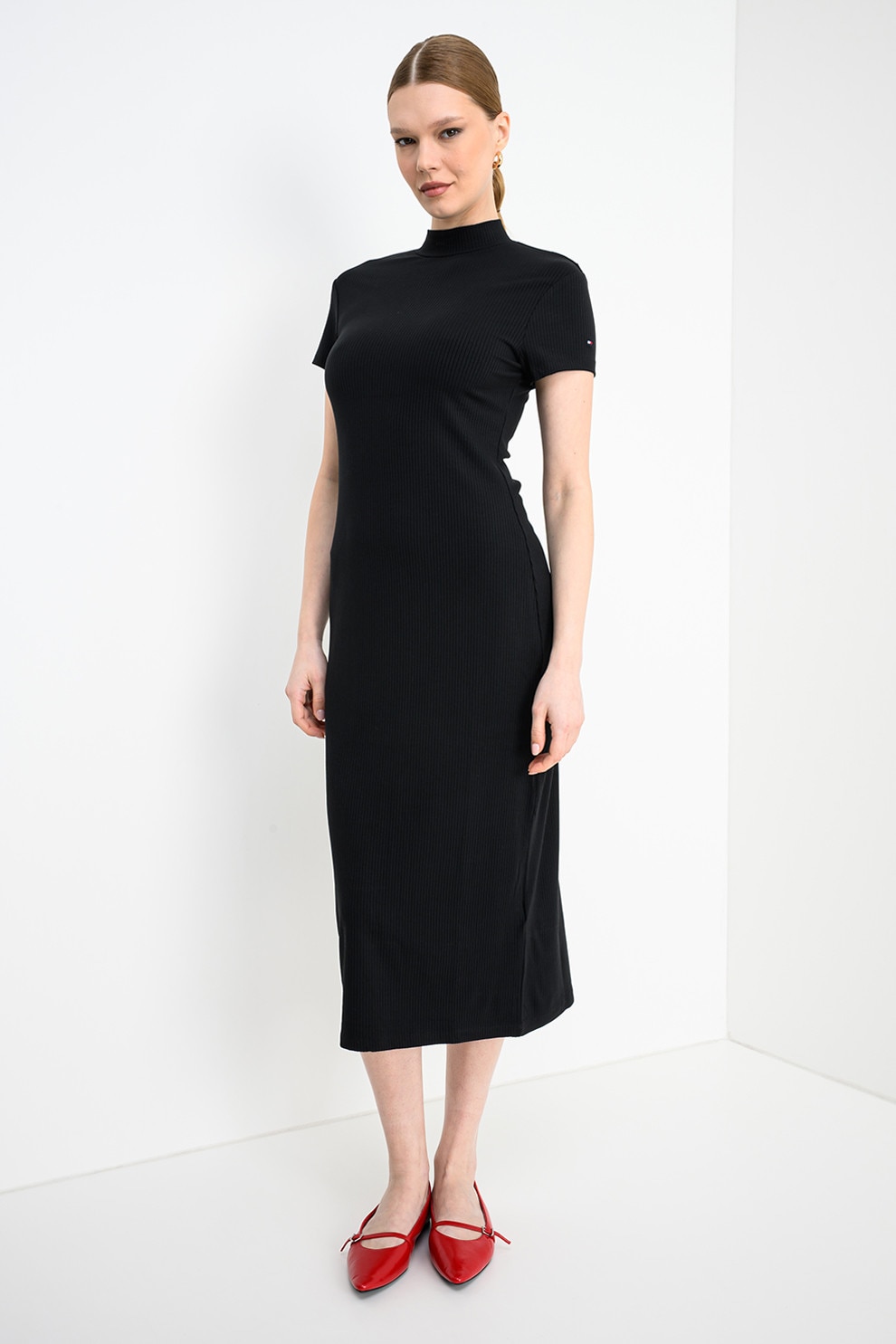Tommy Hilfiger, Rochie midi plisata, Albastru ultramarin