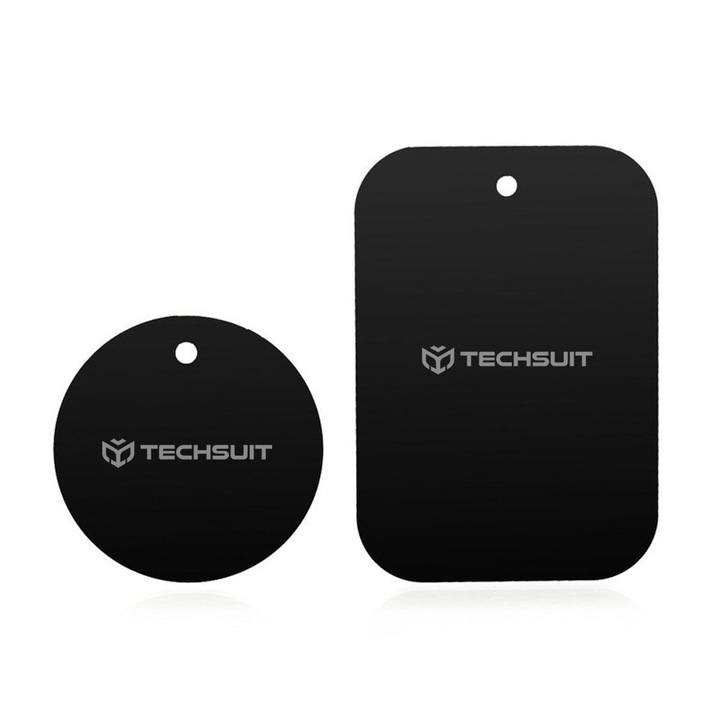 Suport auto pentru telefon/tabletă, Techsuit, 2 pack, metal, negru