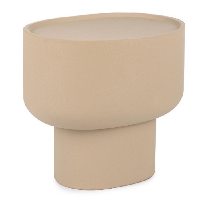 Măsuță cafea, Bizzotto, otel, bej, 43x32x40cm