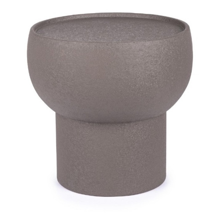 Măsuță cafea Bizzotto, oțel, gri, 41.5x41.5x40cm, stil exotic