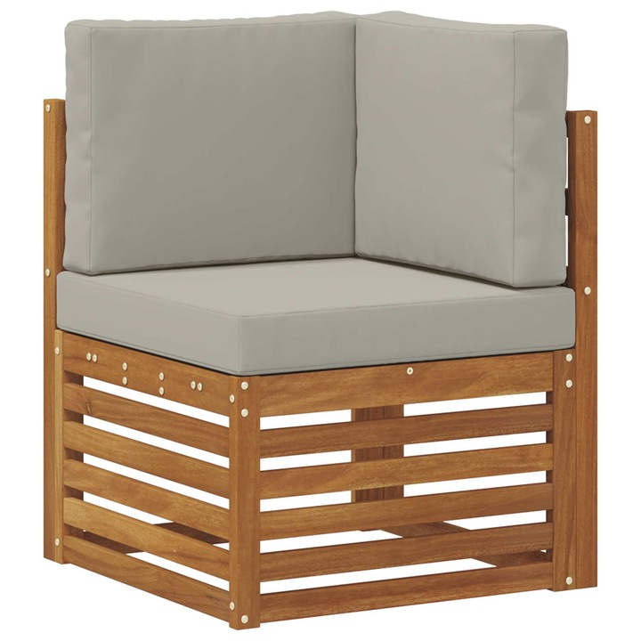 vidaXL Kültéri Sarokkanapé Tömör Akácfa Természetes 900501