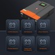 Invertor Solar Hibrid PowMr, 1500W, 24V CC la 230V CA, cu LCD, Controlor de Încarcare MPPT 80A, 286x240x91mm