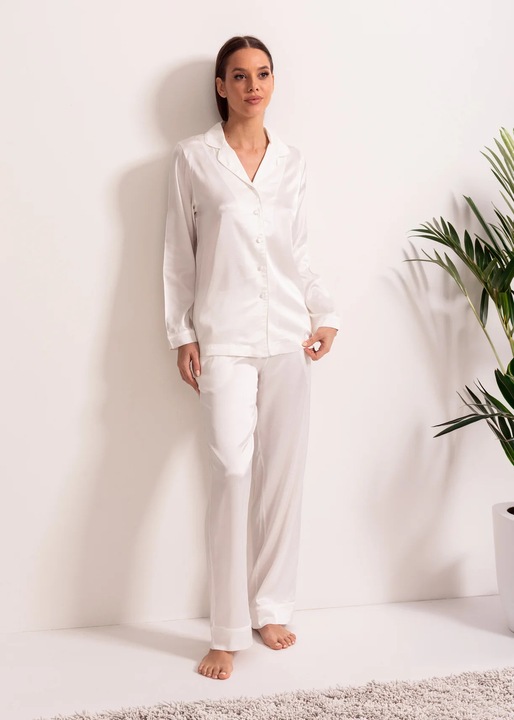 Pijama Dama Anastasia Satin, Alb