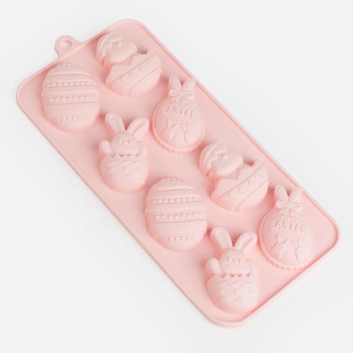 Forma de Silicon cu 8 Modele de Oua & Iepurasi 10,5x21cm