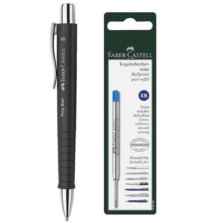 Set pix Faber-Castell Poly Ball XB + rezerva, culoare negru