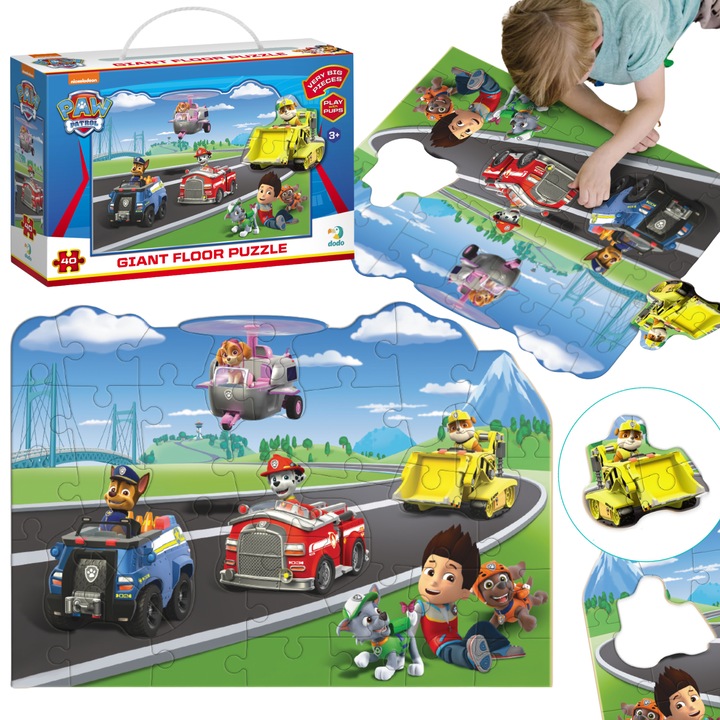 PAW Patrol padló puzzle, 40 elemes, 64x48cm, többszínű, 3 éves kortól