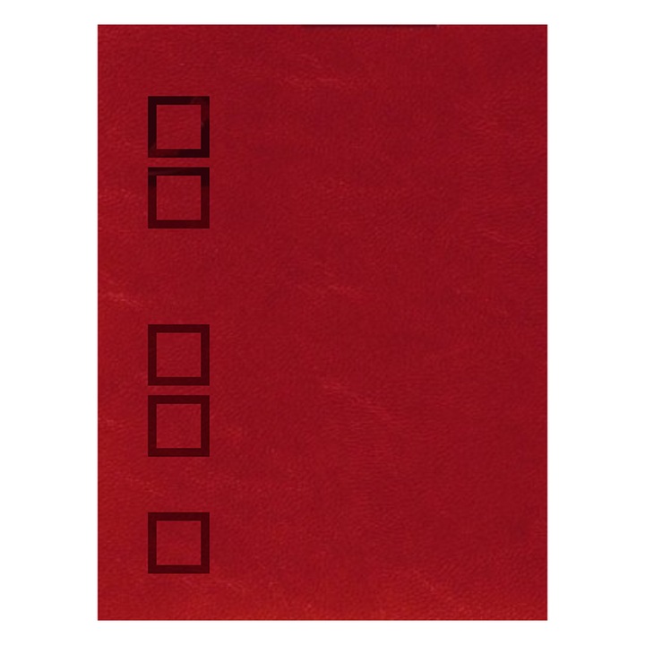 Agenda A4 PU Diamond Line, Rosu, 5 buc/set