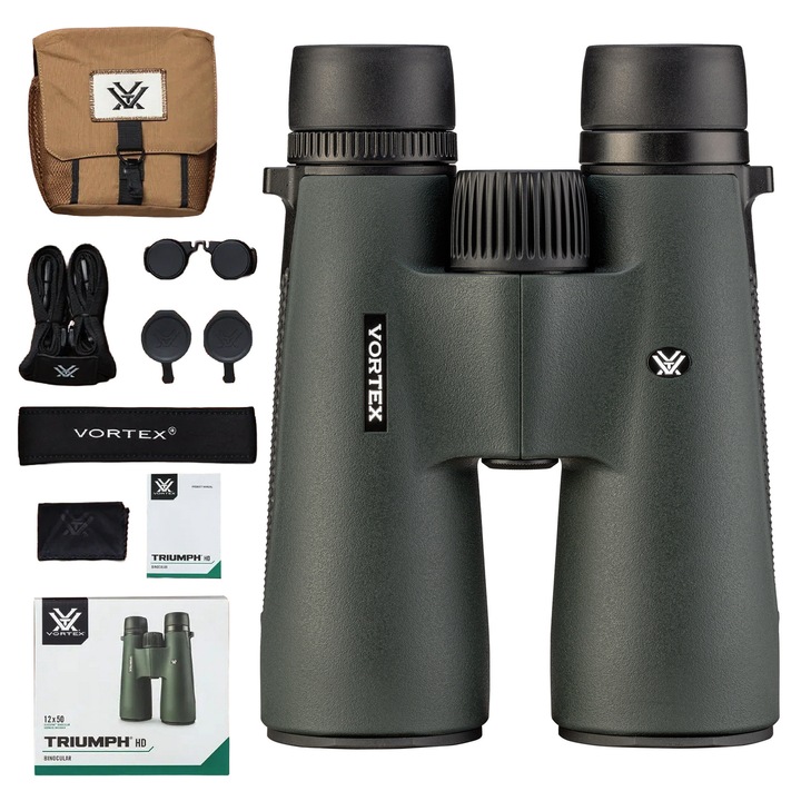 Бинокъл Vortex Triumph HD 12x50, HD оптика, BaK4 призми, водоустойчив, 743g