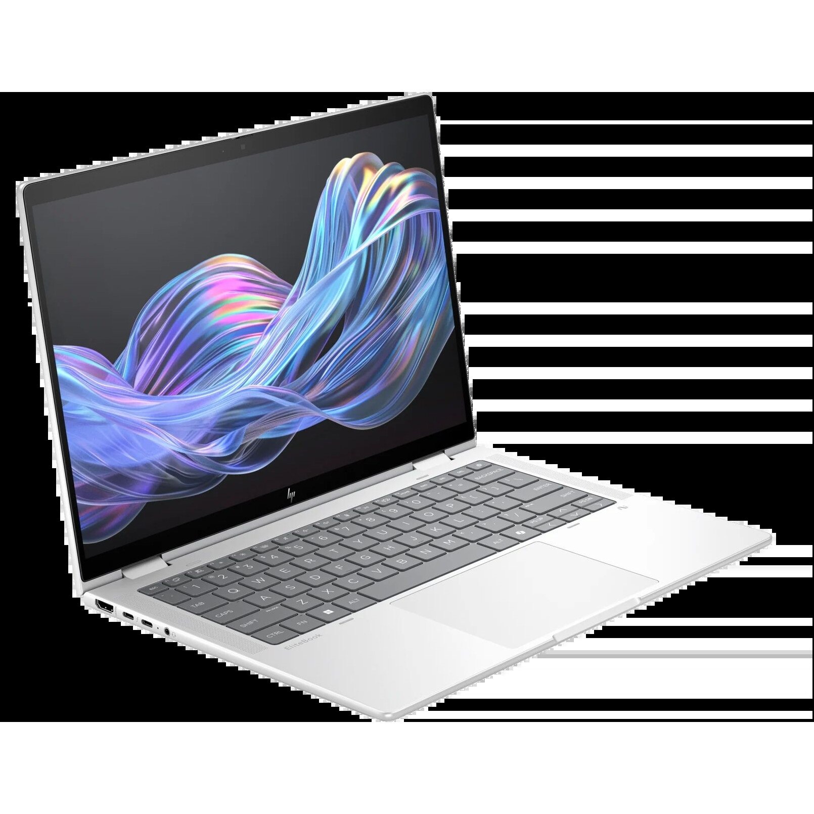 Laptop HP EliteBook X Flip G1i, 14 inch 2560 x 1600 Touchscreen, Intel Core Ultra 7 - 258V 8 C / 8 T, 2.2 GHz - 4.8 GHz, 12 MB cache, 32 GB LPDDR5x, 1 TB SSD, Intel Graphics, Windows 11 Pro, Tastatura International, Argintiu