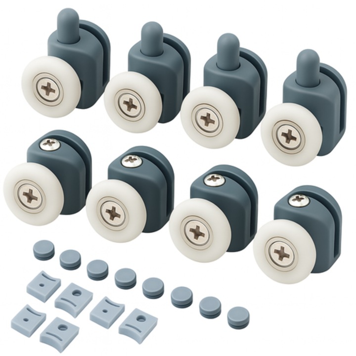 Set 8 role cabina de dus, Zola, universale, inferioare si superioare, 24x47/ 24x34 mm