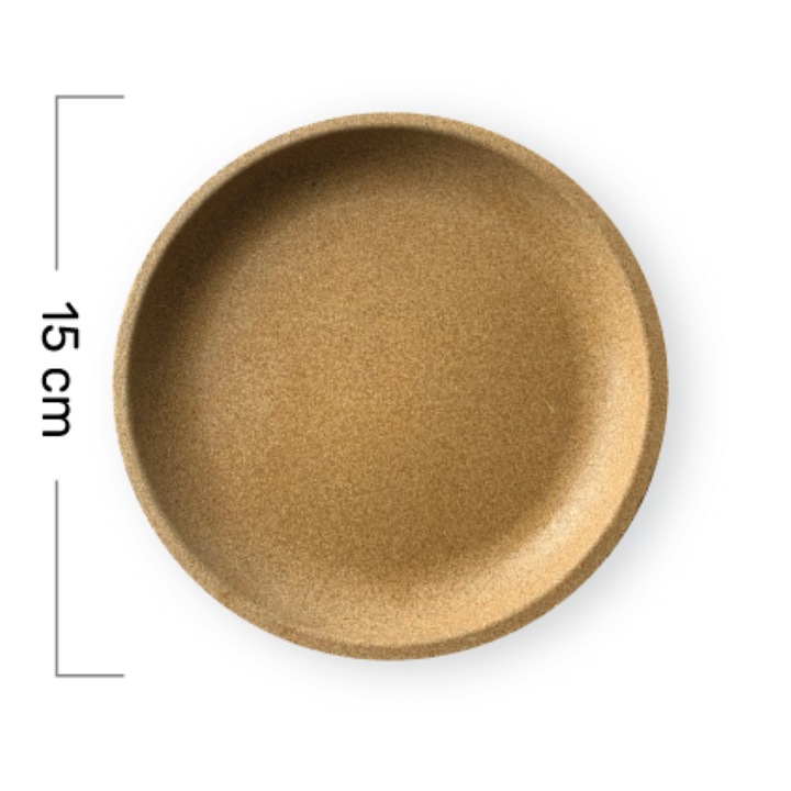 COMPOSTware Farfurii din Tarate de Orez, 15 cm, Sustenabile si Compostabile, Set de 10