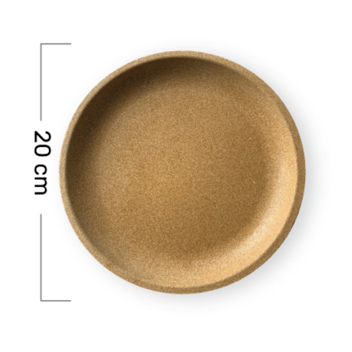 COMPOSTware Farfurii din Tarate de Orez, 20 cm, Sustenabile si Compostabile, Set de 10