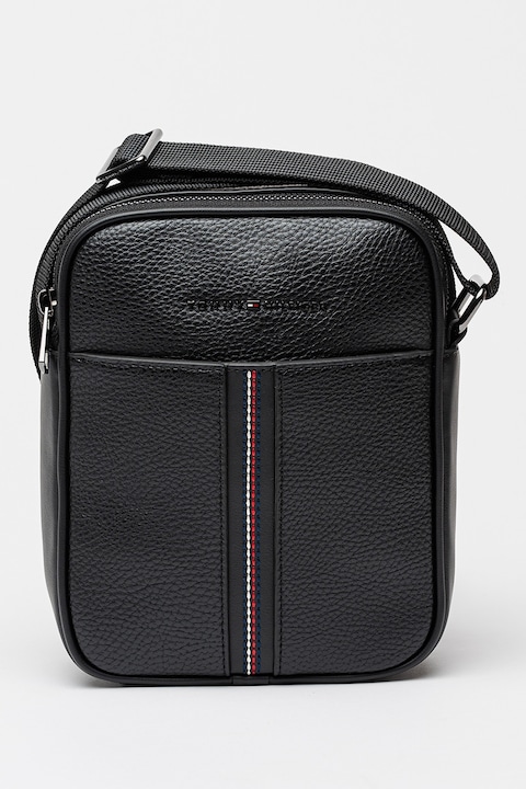 Tommy Hilfiger, Geanta crossbody de piele ecologica Central, Negru