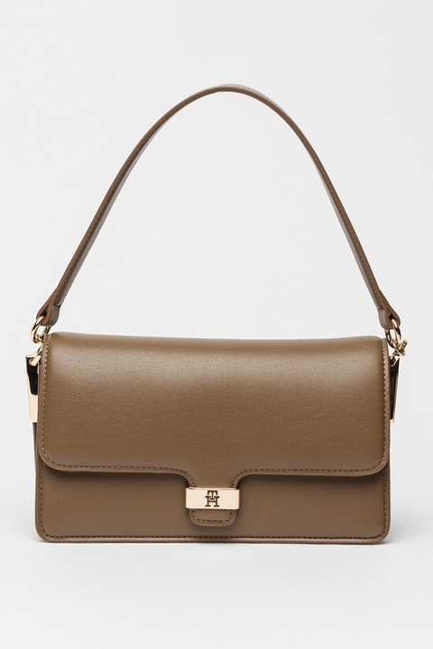 Tommy Hilfiger, Heritage műbőr táska levehető keresztpánttal, Tópbarna