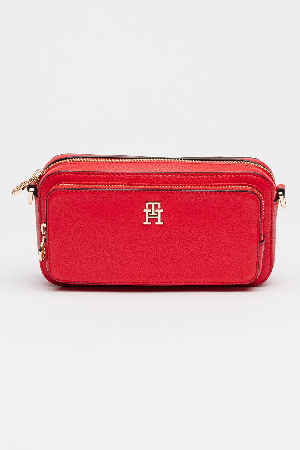 Tommy Hilfiger, Geanta crossbody Poppy Camera Summer, Rosu, Alb