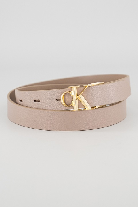 CALVIN KLEIN, Curea de piele cu catarama cu logo metalic, 75