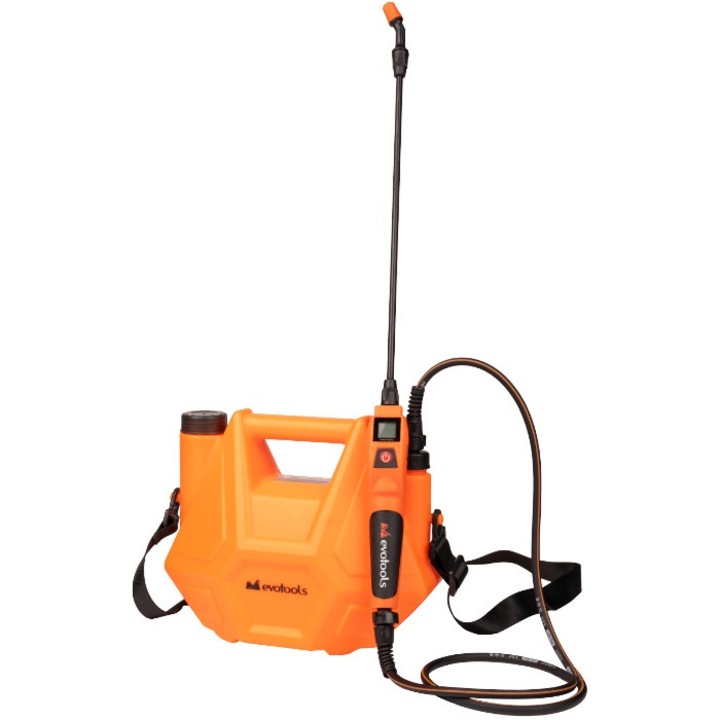 Pompa de Stropit cu Acumulator EVOTOOLS, 5L, Presiune 2.2 bar, Culoare Orange, Dimensiuni Lance 0.4m, Furtun 1.25m