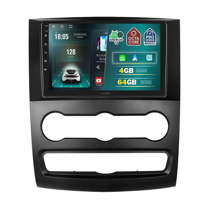 Navigatie Mercedes Sprinter W906 2006–2013 / VW Crafter 2006–2016 dedicata, MaxTech® PRO SERIES, 4 GB Ram 64 GB Rom OctaCore, Carplay & Android auto, Ecran 10 ” HD Touch, GPS, Wifi, Bluetooth, Waze