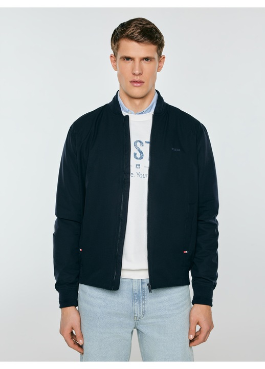 Geaca barbati Big Star, model Kamden 403, bleumarin, rezistenta la apa, guler ridicat, fermoar