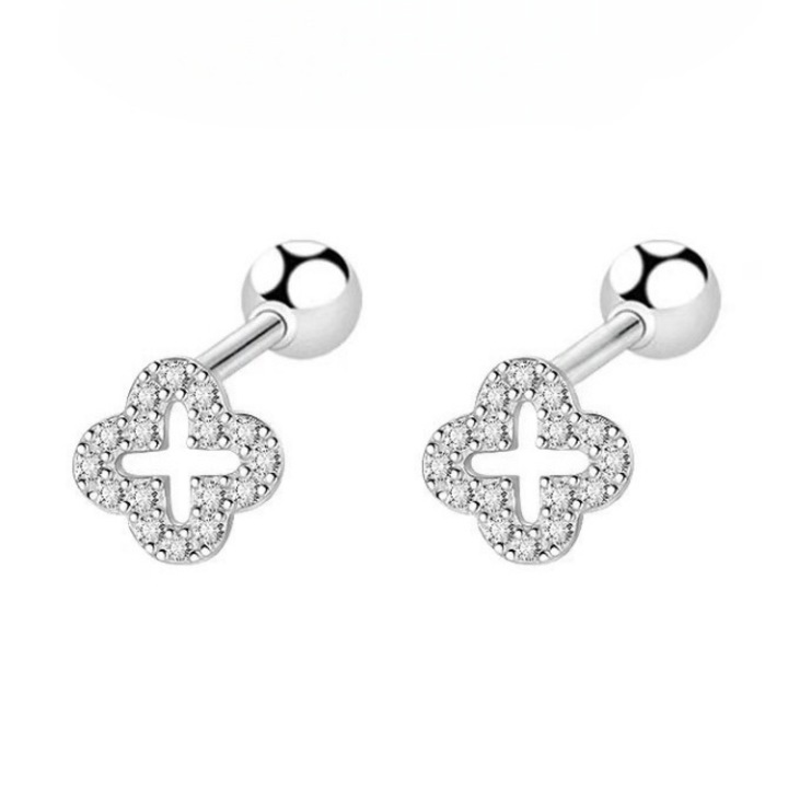 Cercei femei CK argint 925 moissanite geometrici 7x7mm