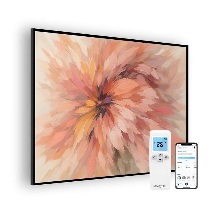 Panou radiant NovoSun ART 700W - Blush cu Termostat Smart WiFi