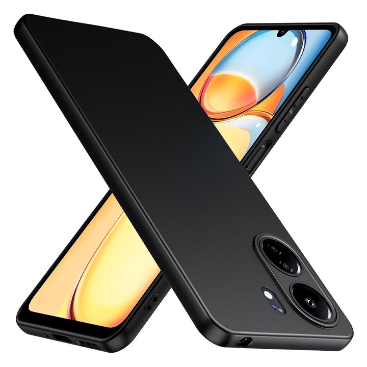 Husa Protectie din Silicon pentru Xiaomi Redmi 13C, Decupaje Precise, Stylish Anti-Slip Design, Materiale de Calitate Superioara, Negru