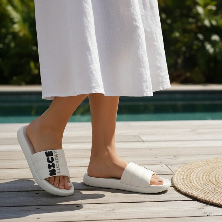 Papuci veseli H722alb 123821, Alb, 37