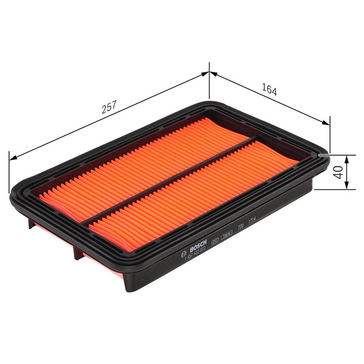 Въздушен филтър Bosch 1457433072 за Ford и Mazda, 2.0L, 2.5L, бял
