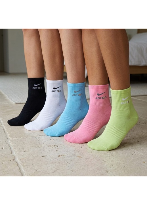 Set de 5 perechi sosete dama Nike, bumbac, multicolor, 36-41