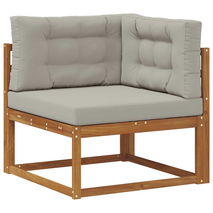 vidaXL Külső Sarokkanapé Tömör Akácfa Természetes 900543