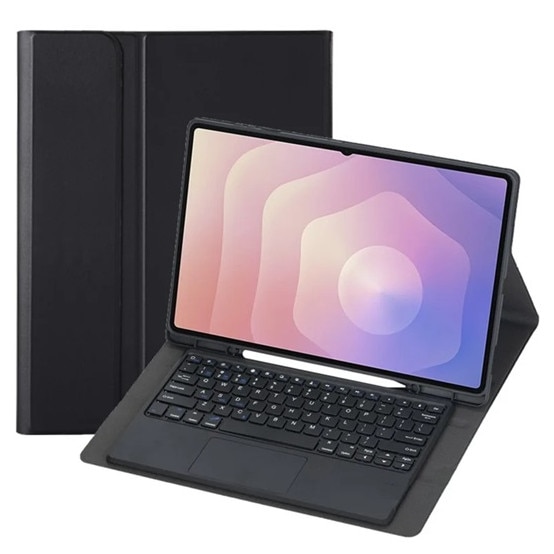 Husa tabletă Gigapack, tip stand, aspect piele, flip, tastatură Bluetooth, suport de birou, QWERTY, limbă engleză, suport pentru stylus, negru, compatibilă cu: Samsung Galaxy Tab S11 Ultra 5G, SM-X936B, / Galaxy Tab S11 Ultra WIFI, SM-X930