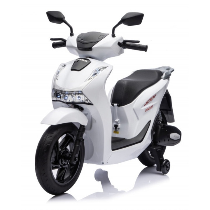 Motocicletă electrică HONDA SH125I pentru copii - albă ramiz