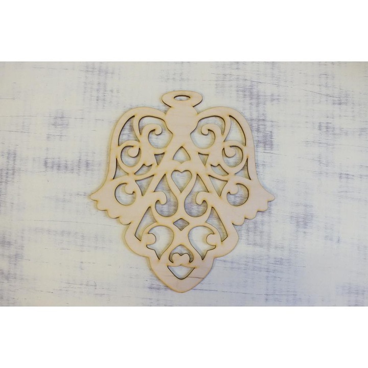 Lemn natural - Înger decorativ 28cm