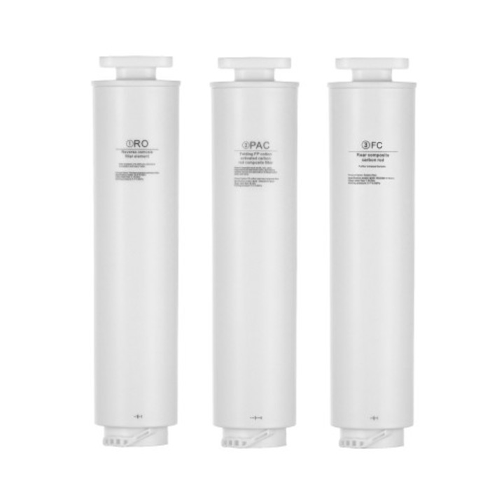 Set de filtre MOWO Aqua HydroBase N01, filtrare 3 etape PAC + RO + CF, membrana RO 200G, optimizare pH 7.0-8.5