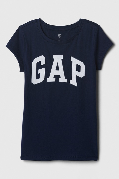 GAP, Tricou cu imprimeu logo, Alb/Albastru ultramarin