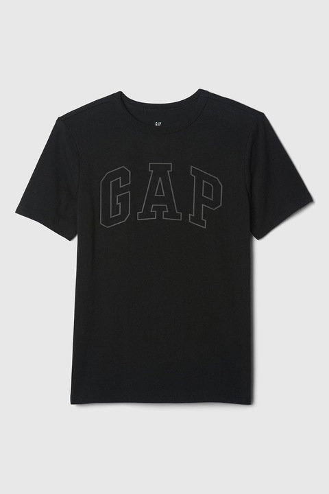 GAP, Tricou de bumbac cu logo, Negru