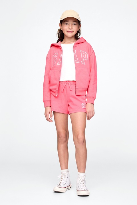 GAP, Худи с цип и лого, Розово