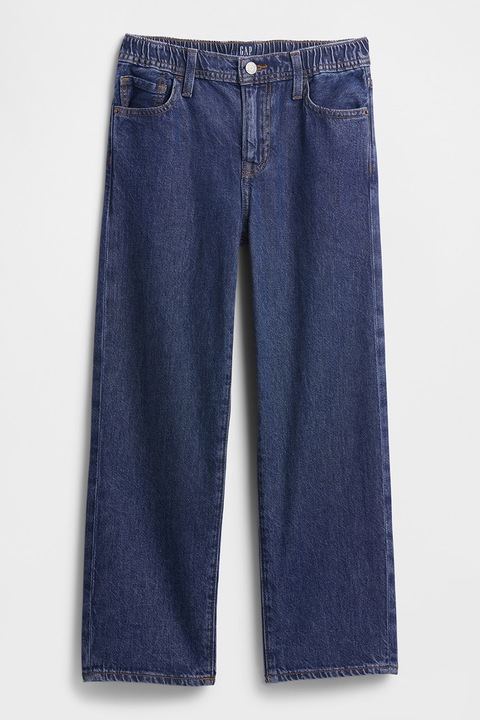 GAP, Blugi drepti cu talie elastica, Albastru inchis