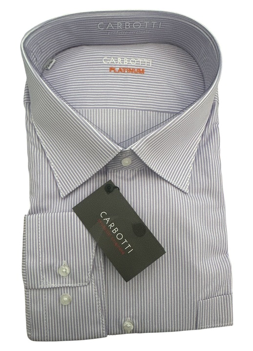 Férfi hosszú ujjú ing, lila fehér csíkokkal, pamut-poliészter 3XL (46-48)