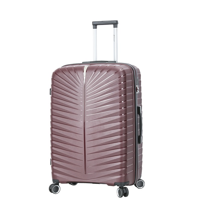 Nagy bőrönd Madisson, 77x50x29 cm, polipropilén, poggyászterelő, 4 dupla kerék, kódzár, SW62103, gránát