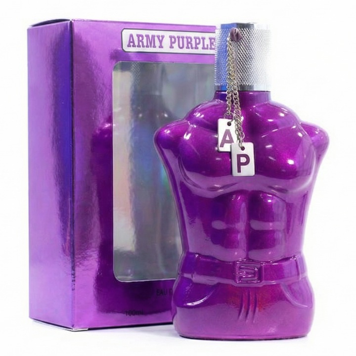 Apa De Toaleta Barbati TrioStore® Army Purple 100 ml, Parfum Barbati Elegant Cu Note Lemnoase Si Orientale, Apa De Toaleta Barbati Persistenta Pentru Utilizare Zilnica, Parfum Masculin Modern, Aroma Violet Intensa