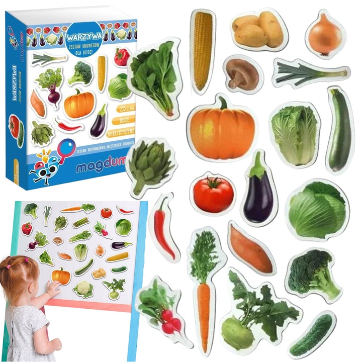 Set magneti educationali "Legume", maksik, 25 piese, 12x17x3,7cm, multicolor