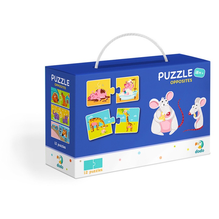 DODO puzzle készlet 12 darabos, többféle téma, 18hó+, többszínű