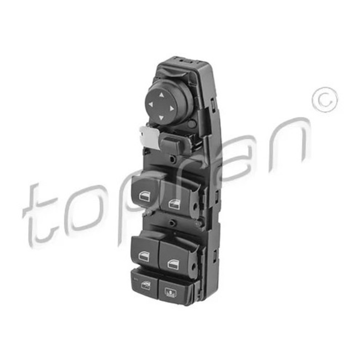 Topran 503410 elektromos ablakemelő kapcsoló BMW 3/5/5 Gran Turismo/6 Gran, vezető oldali