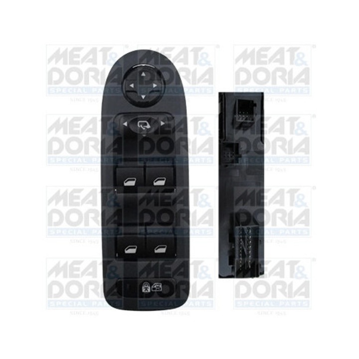 Elektromos ablakemelő kapcsoló, MEAT & DORIA, Peugeot 308/308 SW-hez, bal, jóváhagyott, 26361