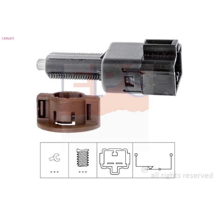 EPS 1.810.211 Féklámpa kapcsoló Citroen C1, Peugeot 107, Toyota Avensis/Aygo/Celica modellekhez, RAR által jóváhagyva