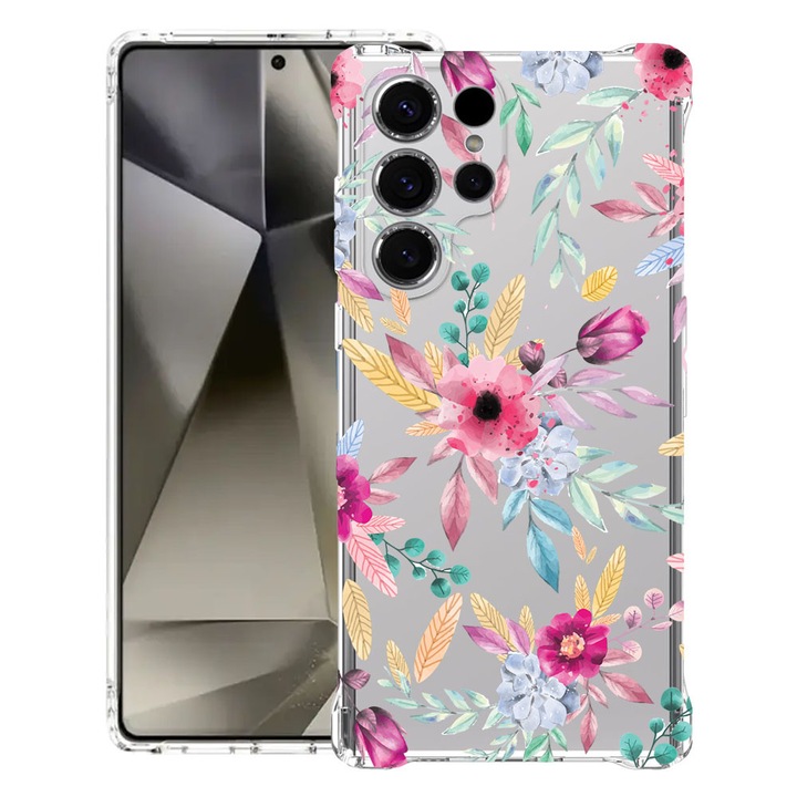 BestCase® Husa Anti Shock 1.5mm Compatibila cu Samsung Galaxy S26 Ultra, Happy Flowers, Reinforced 4 Corners, 3128363 AS 69